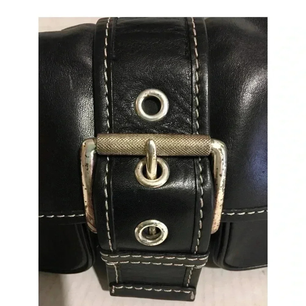 Michael Kors black leather shoulder handbag - Picture 6 of 12